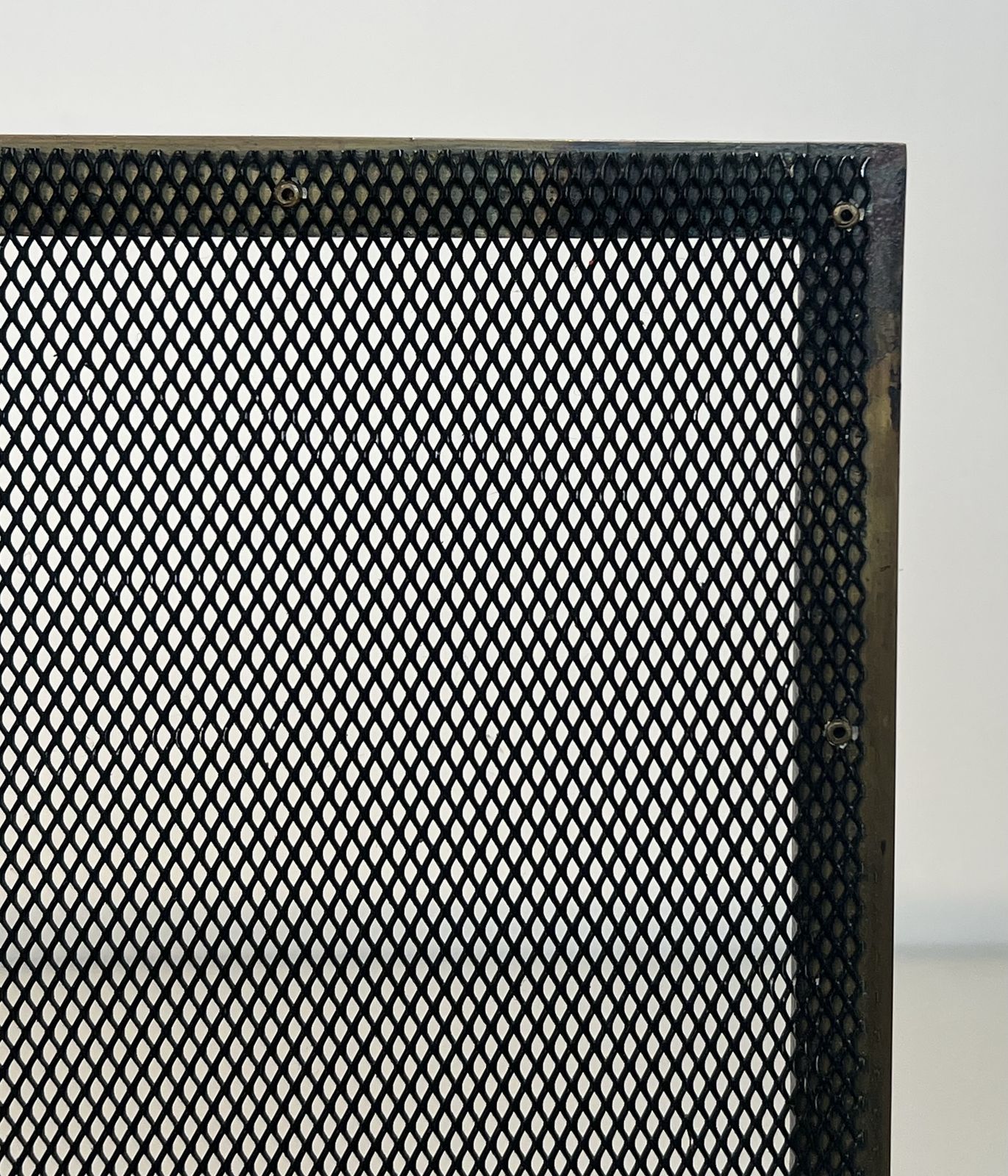 photo for sale Brass And Mesh Fire Screen, 1970s