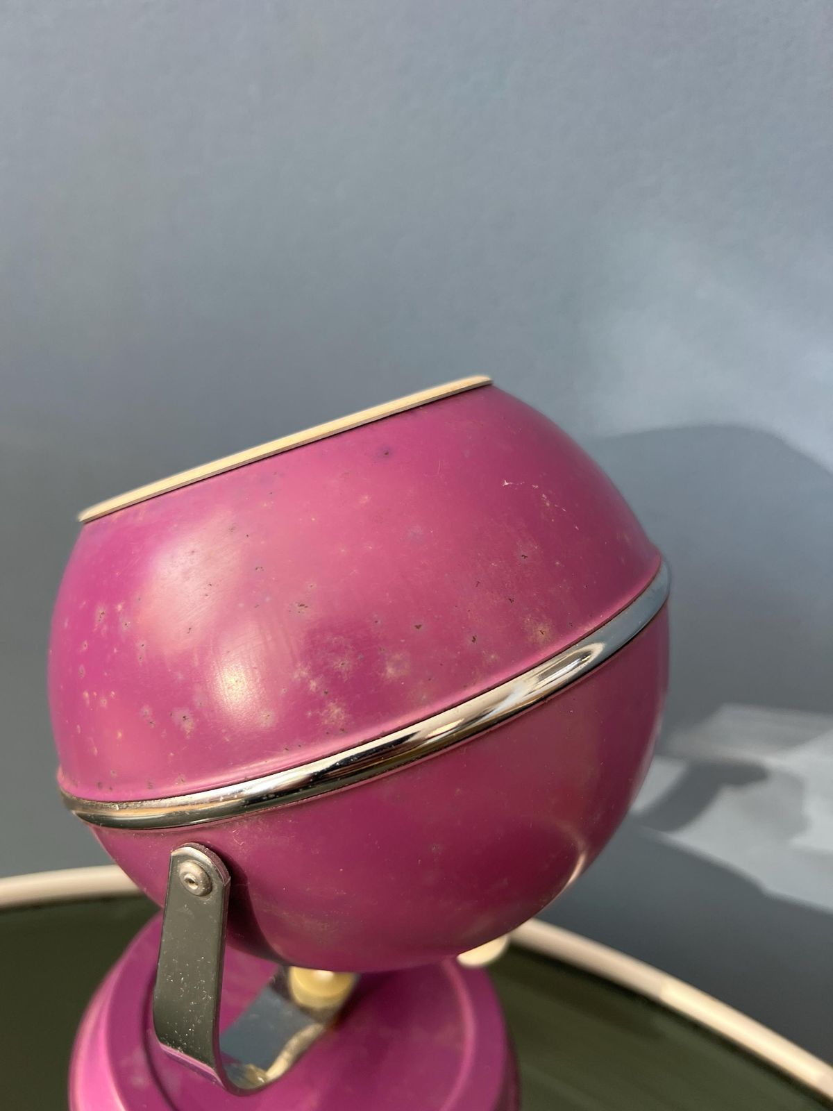 Vintage Purple Space Age Eyeball Desk Lamp photo vintage