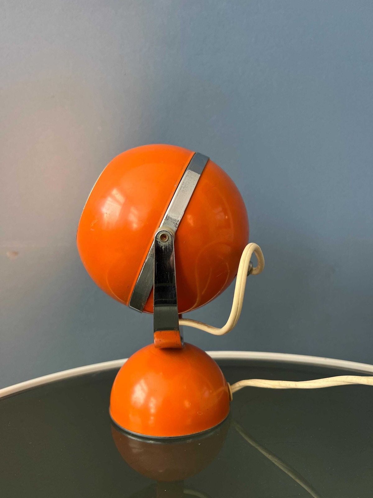 Orange Mid Century Space Age Eyeball Table Lamp photo furniture