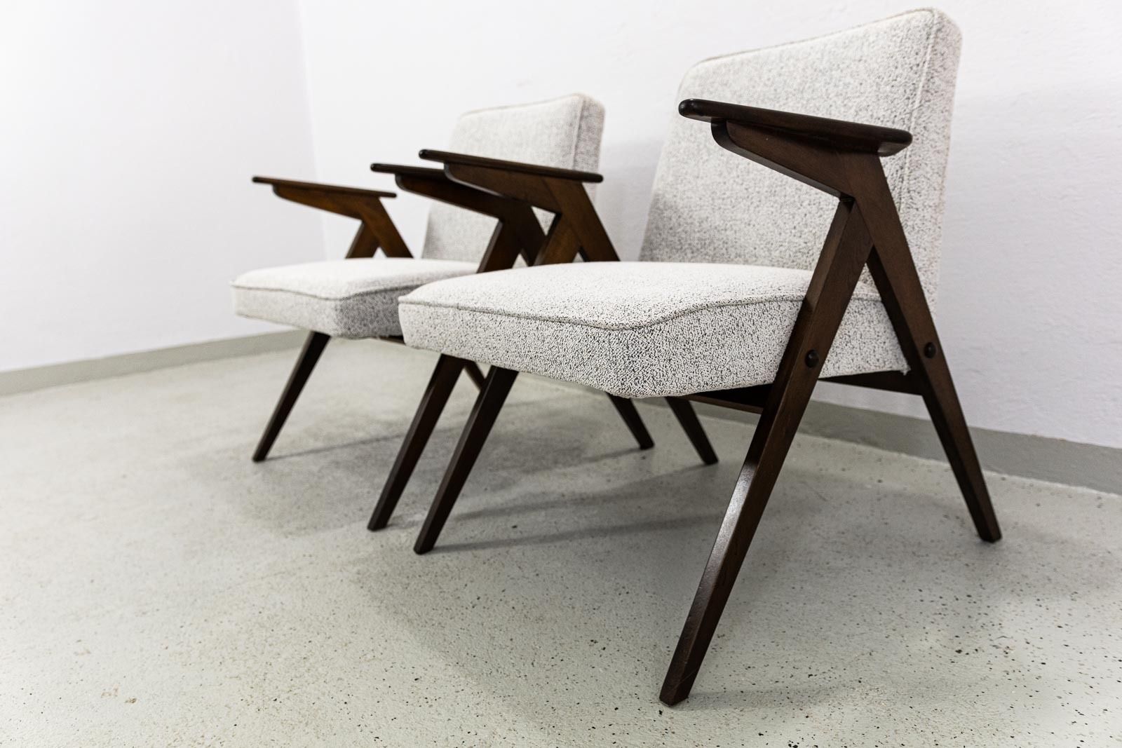 photo vinterior Mid Century Modern Armchairs "Bunny" ,Poland, 1960s, Set Of 2