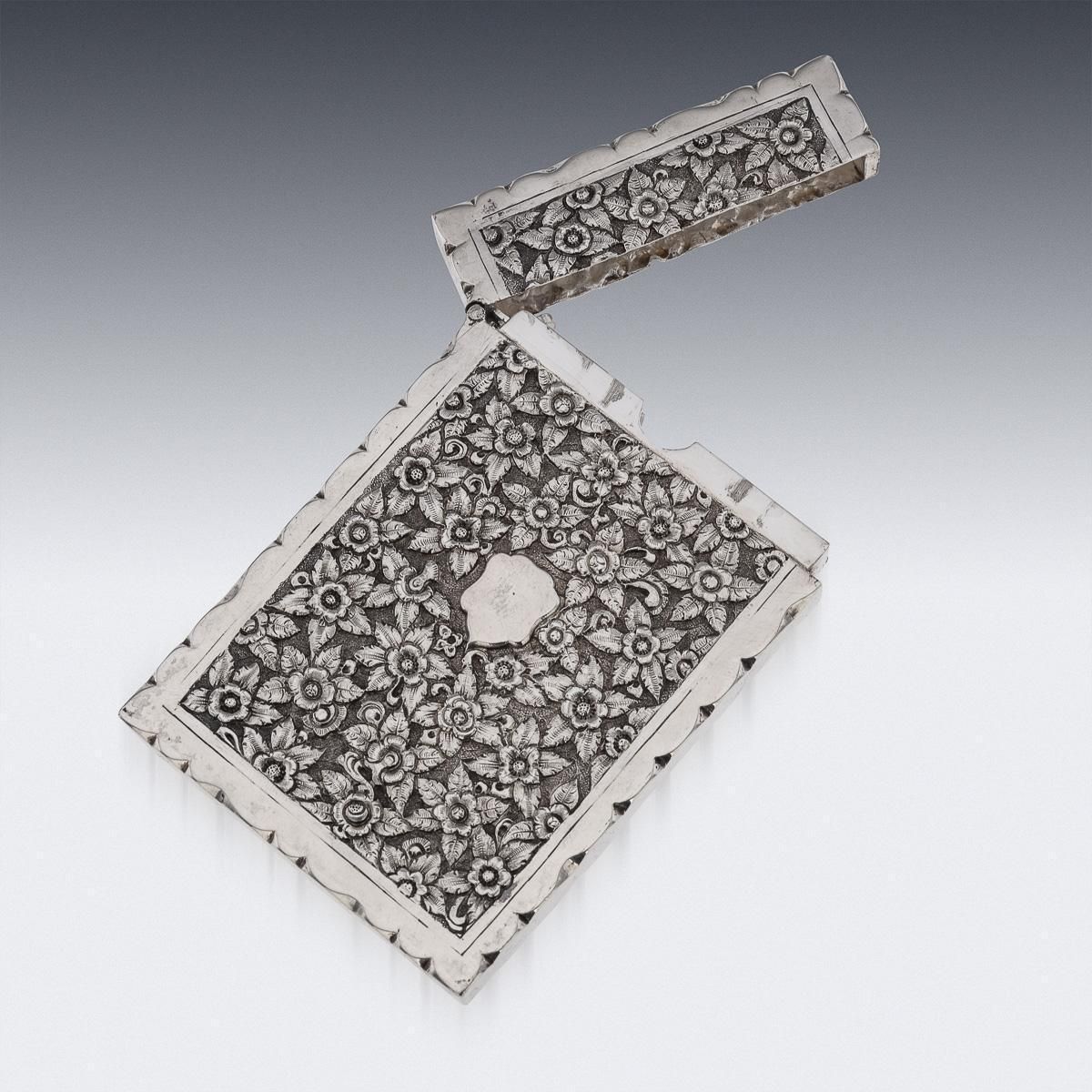 Antique 19th Century Indian Kutch Solid Silver Cigarette Case C.1890 photo 1119.0