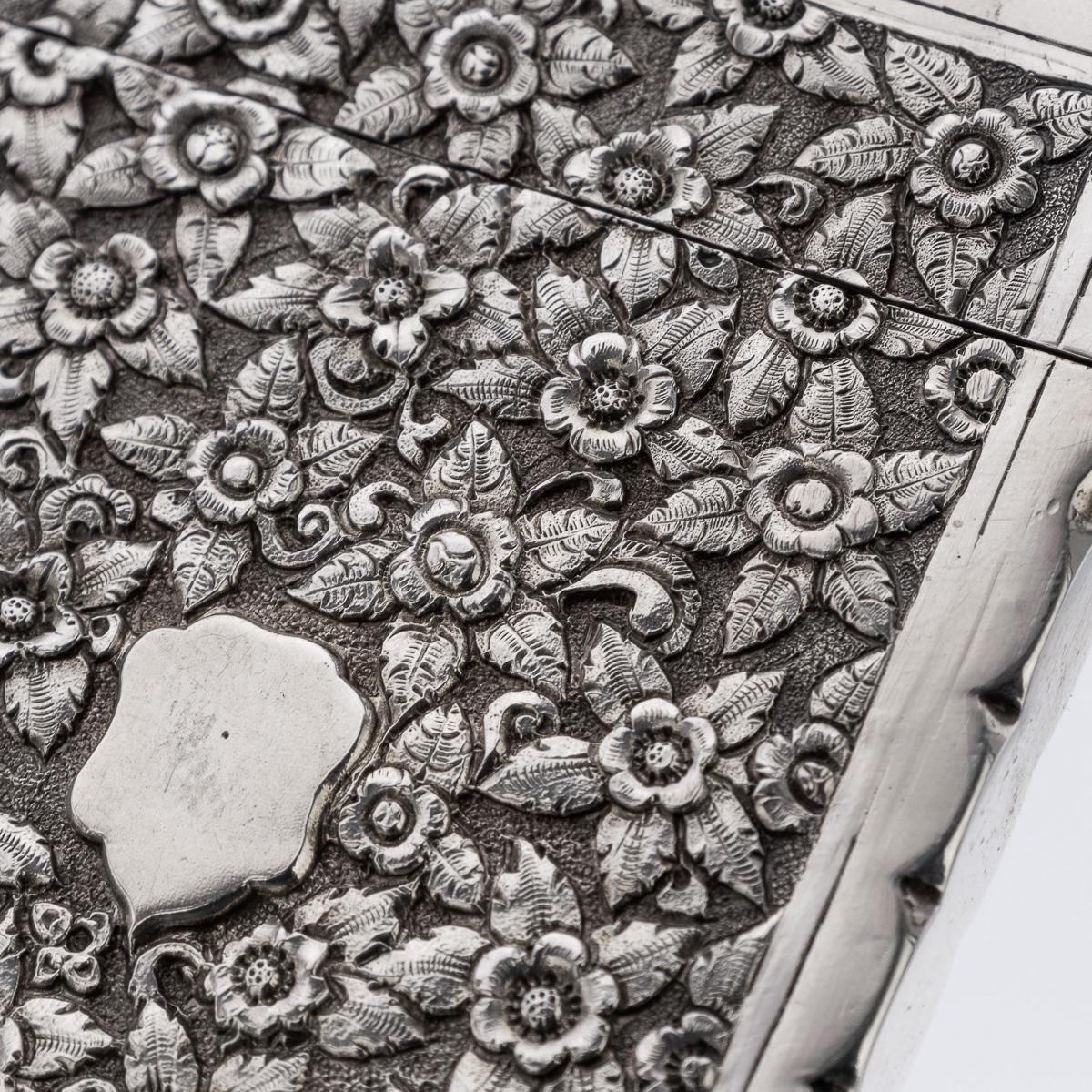 photo for sale Antique 19th Century Indian Kutch Solid Silver Cigarette Case C.1890