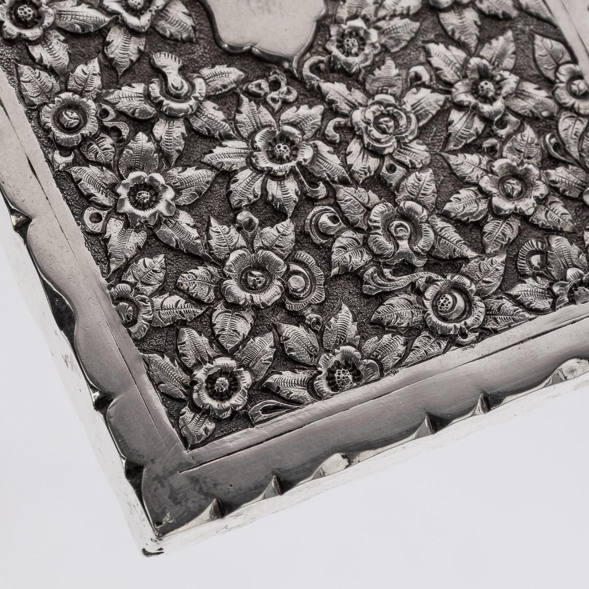 1119.0 Antique 19th Century Indian Kutch Solid Silver Cigarette Case C.1890 photo