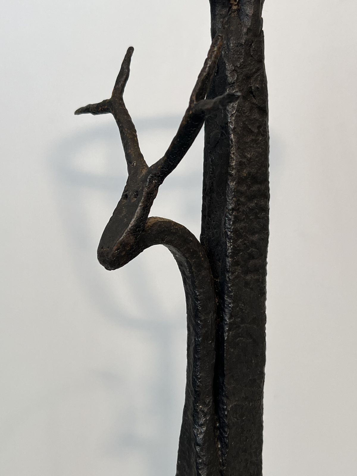 photo for sale Important Pair Of Wrought Iron Andiers With Deer Heads