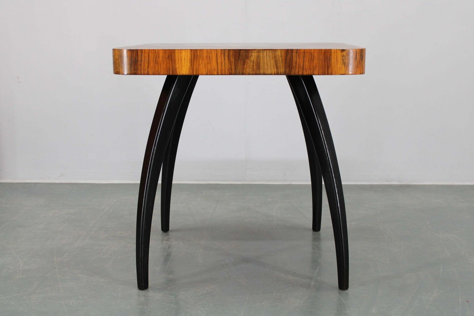 photo vinterior 1940 Jindrich Halabala "Spider" Coffee Table In Walnut Finish, Czechoslovakia