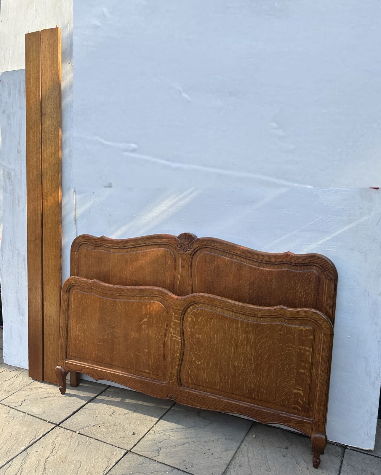 Furniture Attractive French Louis XV Antique Style Oak Double Bed Frame – Great Condition photo