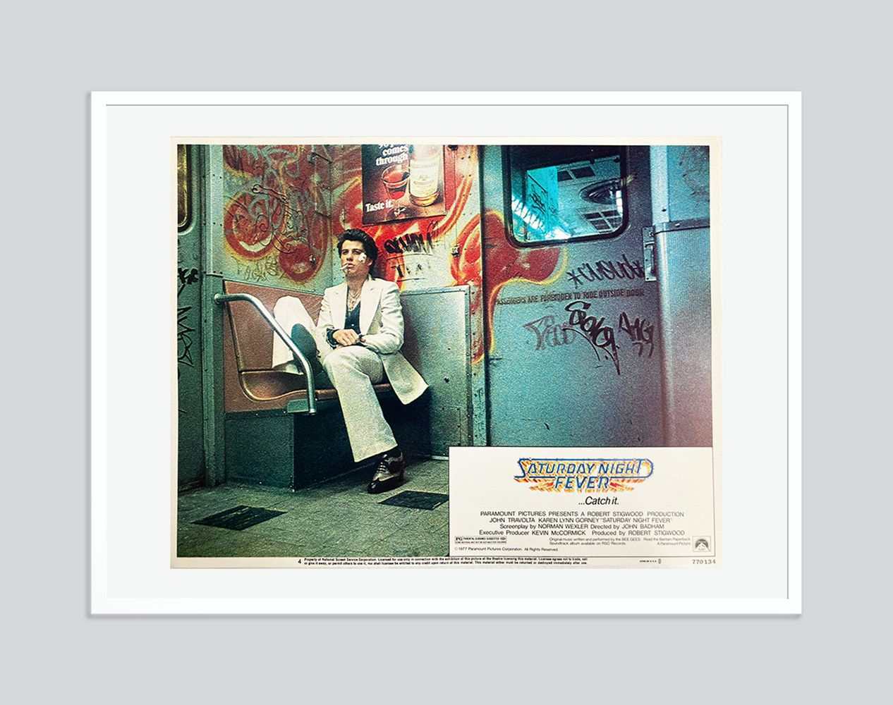 Saturday Night Fever 1977 Vintage Lobby Card 6 Framed In White
