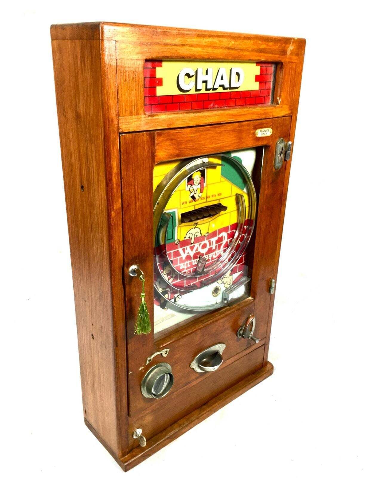 Antique 1950s Oliver Whales 'Chad' Arcade Allwin Coin Operated Machine Working photo buy