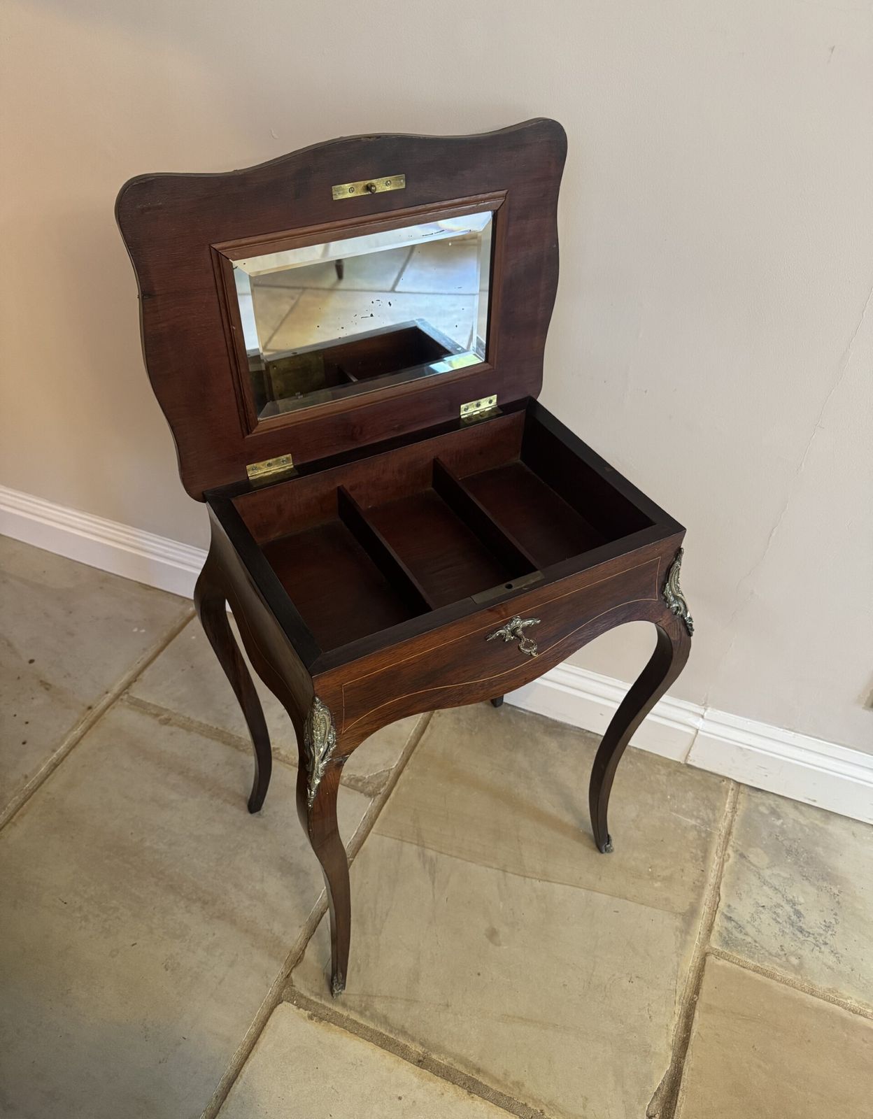 Fine Antique Quality Rosewood Marquetry Inlaid Work Table photo for sale