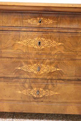 Antique Chest Of Drawers In Inlaid Walnut, 1800s photo vinterior