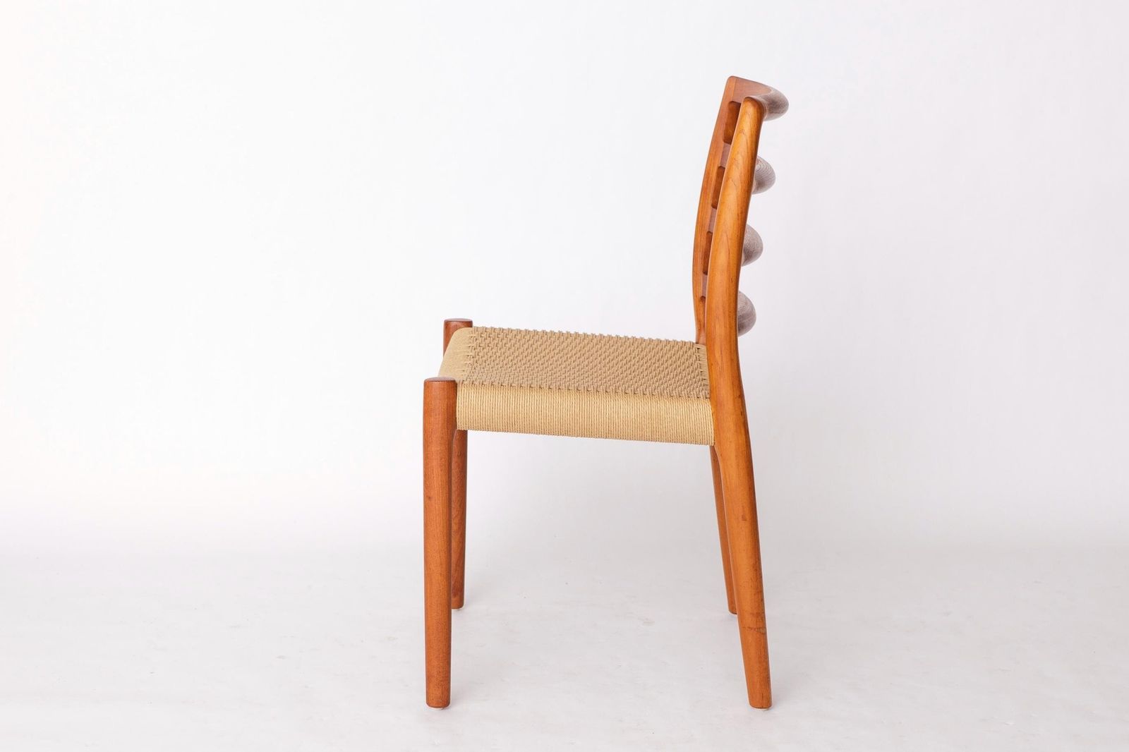 1 Of 6 Niels Møller Model 85 Chair In Teak With Danish Cord, 1980s Danish Mid Century Modern photo Furniture