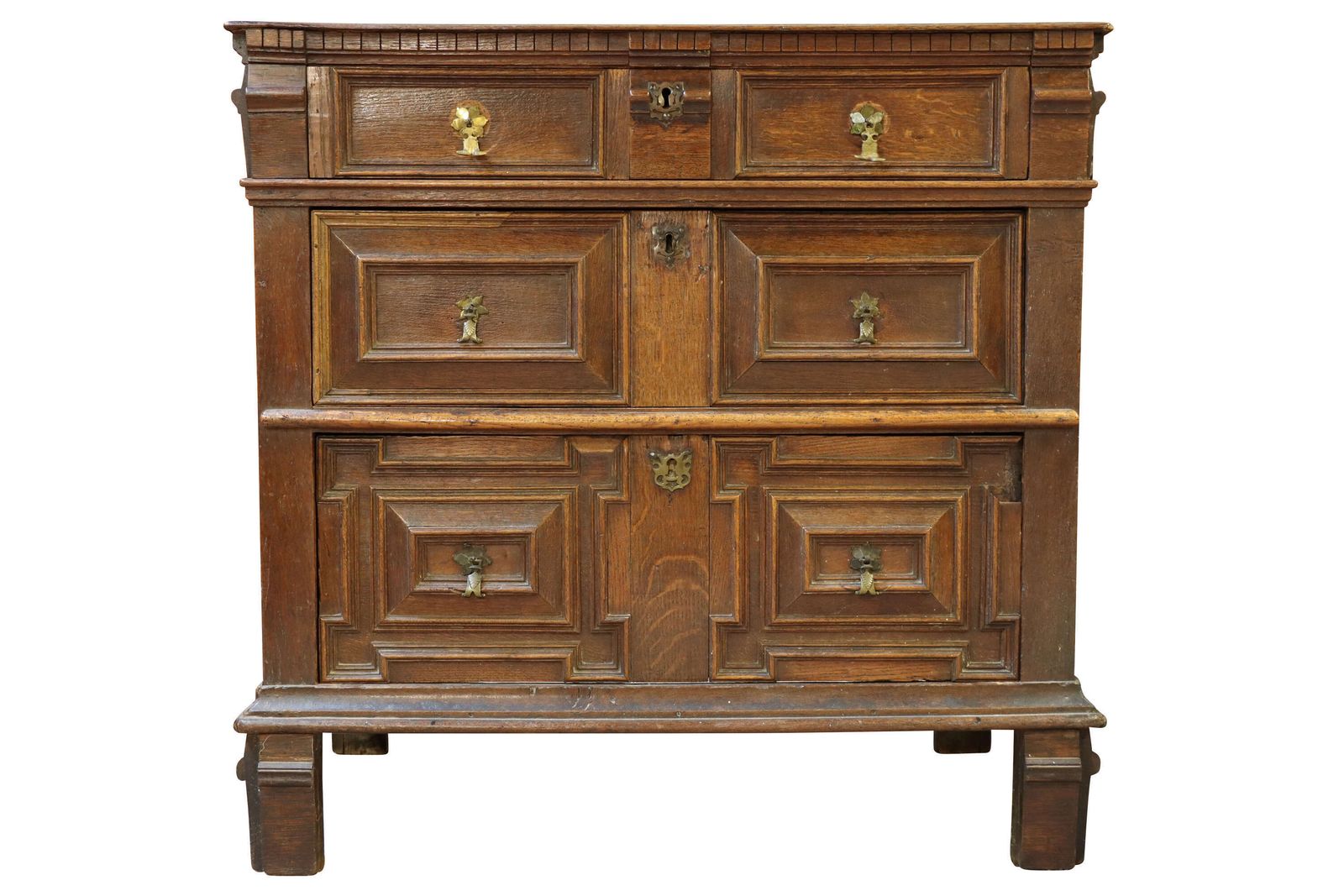 Charles II Oak 2 Part Chest, 1600s