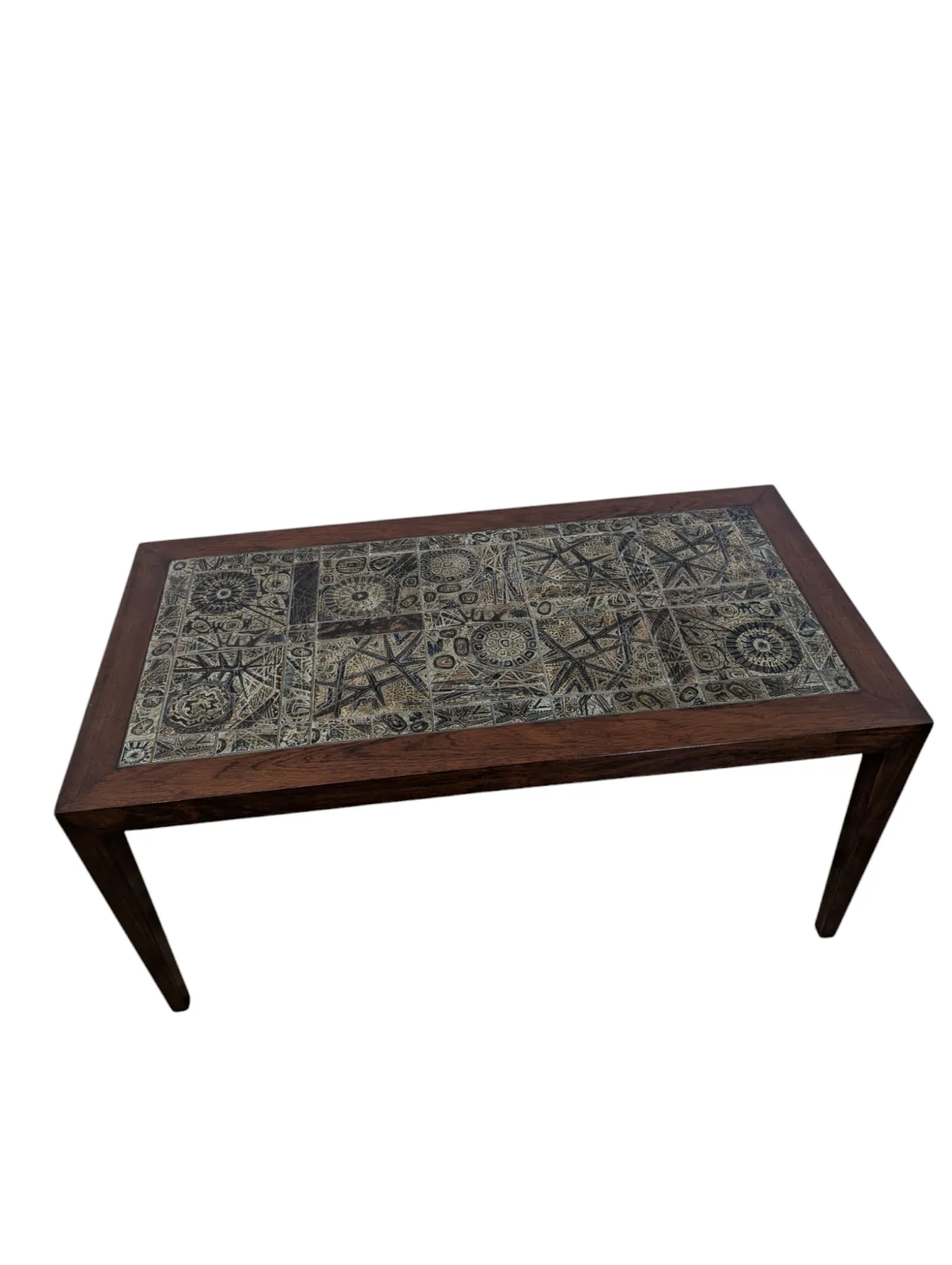 Danish Rosewood Coffee Table By Severin Hansen, With Royal Copenhagen Tiles 1960s photo furniture