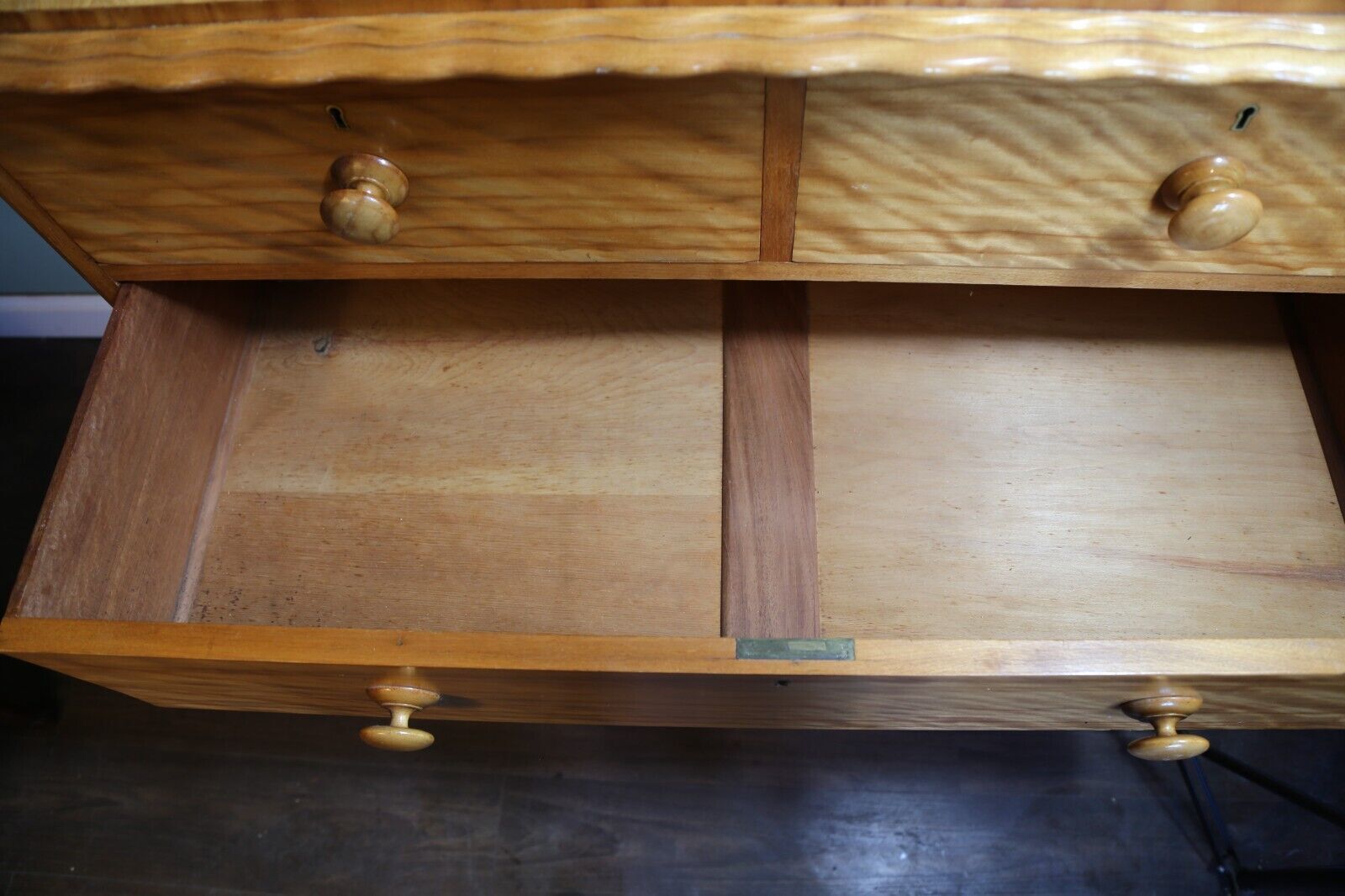Antique Victorian Satin Birch Chest Of Drawers photo Furniture