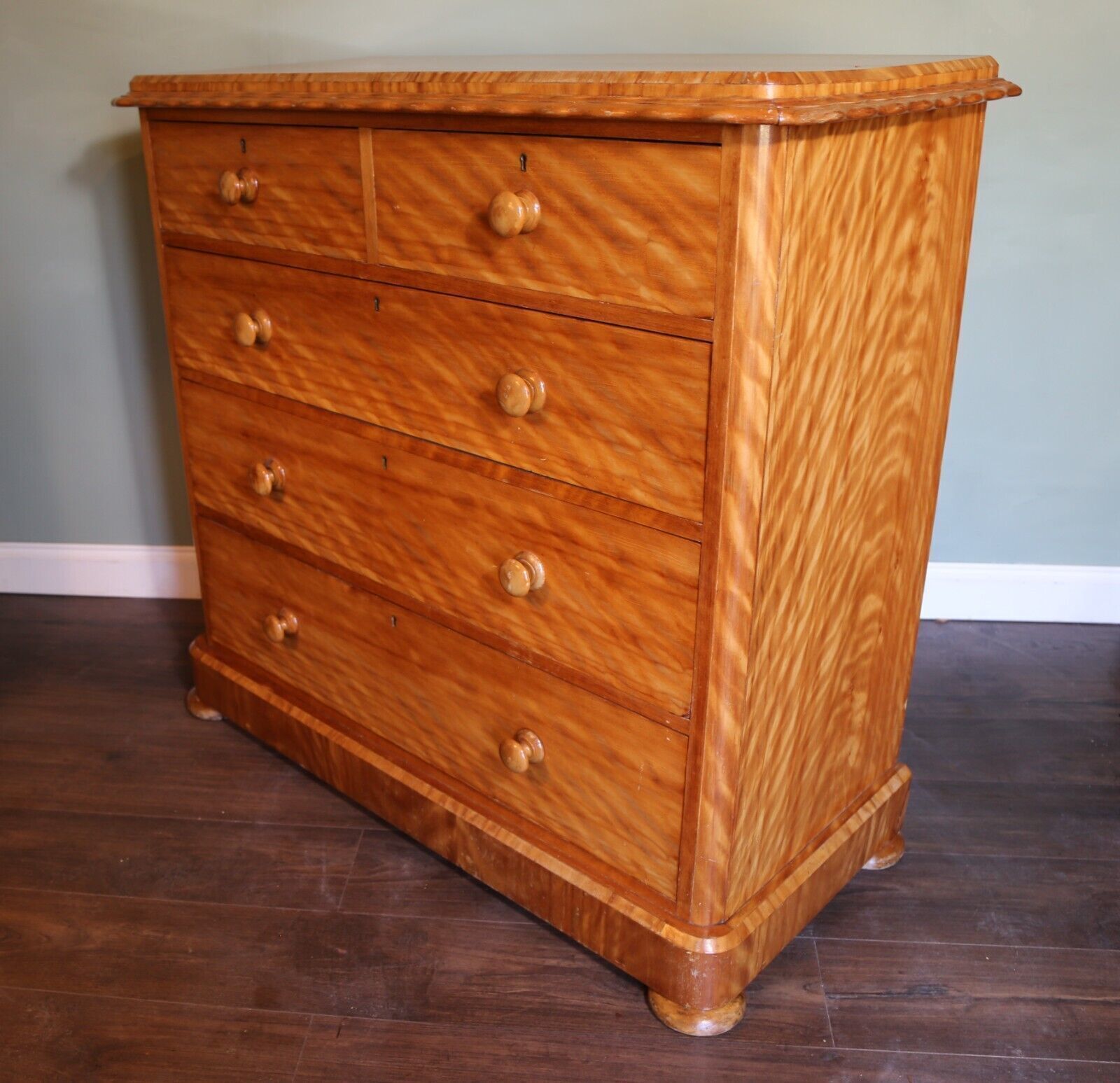 Antique Victorian Satin Birch Chest Of Drawers photo 525.0