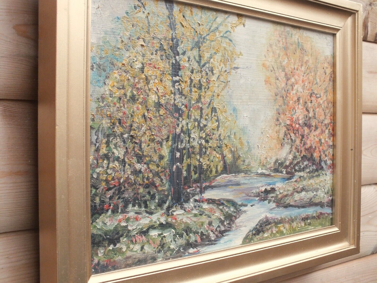 Impressionist Woodland Landscape France Framed Signed French Oil Painting photo vinterior