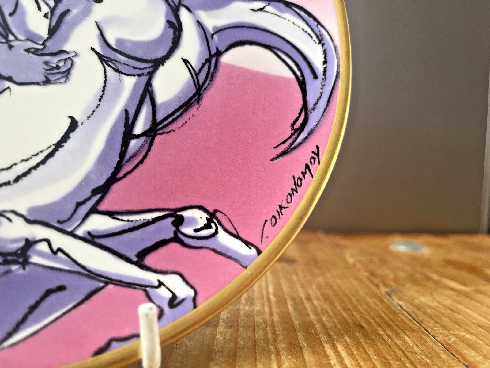 Rare 1990's Italian Giorgio Oikonomoy Costa Crociere Greek Mythology Plate Danae photo for sale