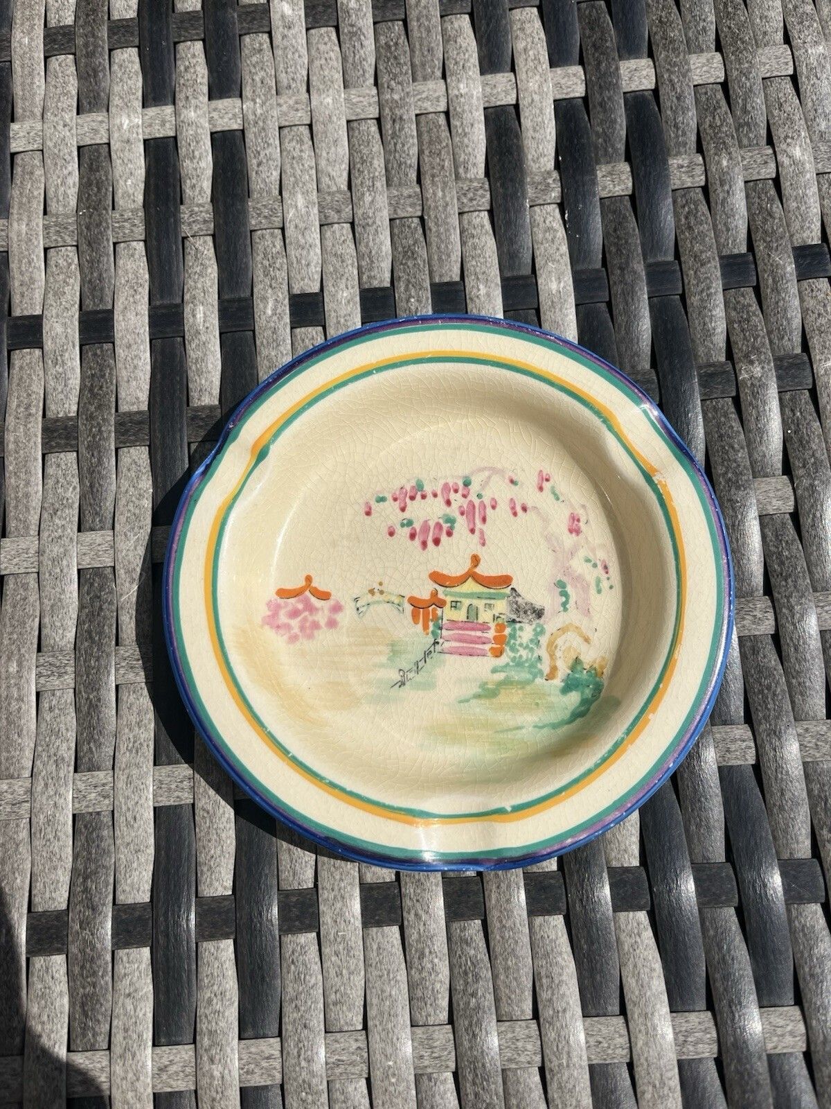 photo for sale Art Deco 1928 Wilkinson Honeyglaze San Toy Ashtray Dolly Cliff Sister Of Clarice