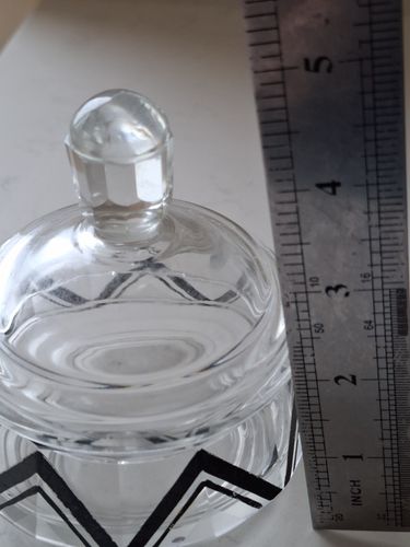 Karl Palda Perfume Bottle & Trinket Pot Art Deco Czech Crystal 1930s photo buy