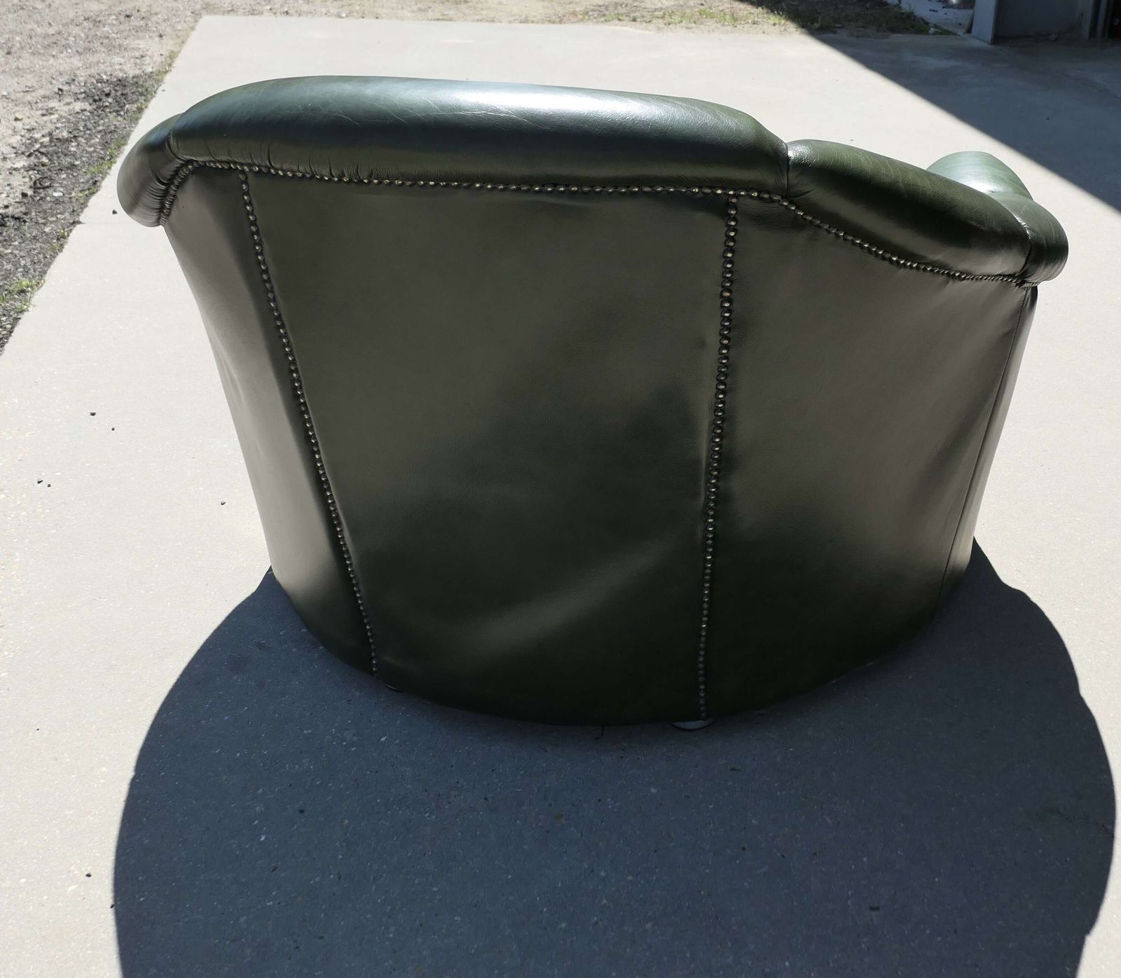 Mid Century Italian Leather Fan Back Leather Club Chair photo vinterior