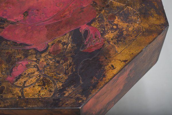 Vintage Copper Coffee Table By Bernhard Rohne, 1970s photo Furniture