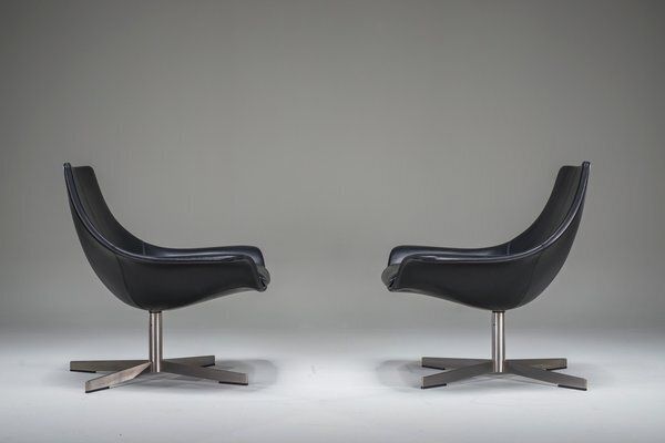 Set Of Leather Armchairs By Rodolfo Dordoni For Matteo Grassi, 1990s photo vinterior