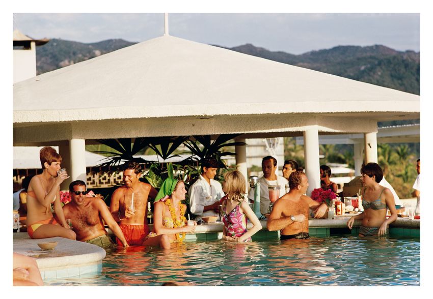 Slim Aarons 'Racquet Club Pool' Unframed Archival Pigment Print photo furniture