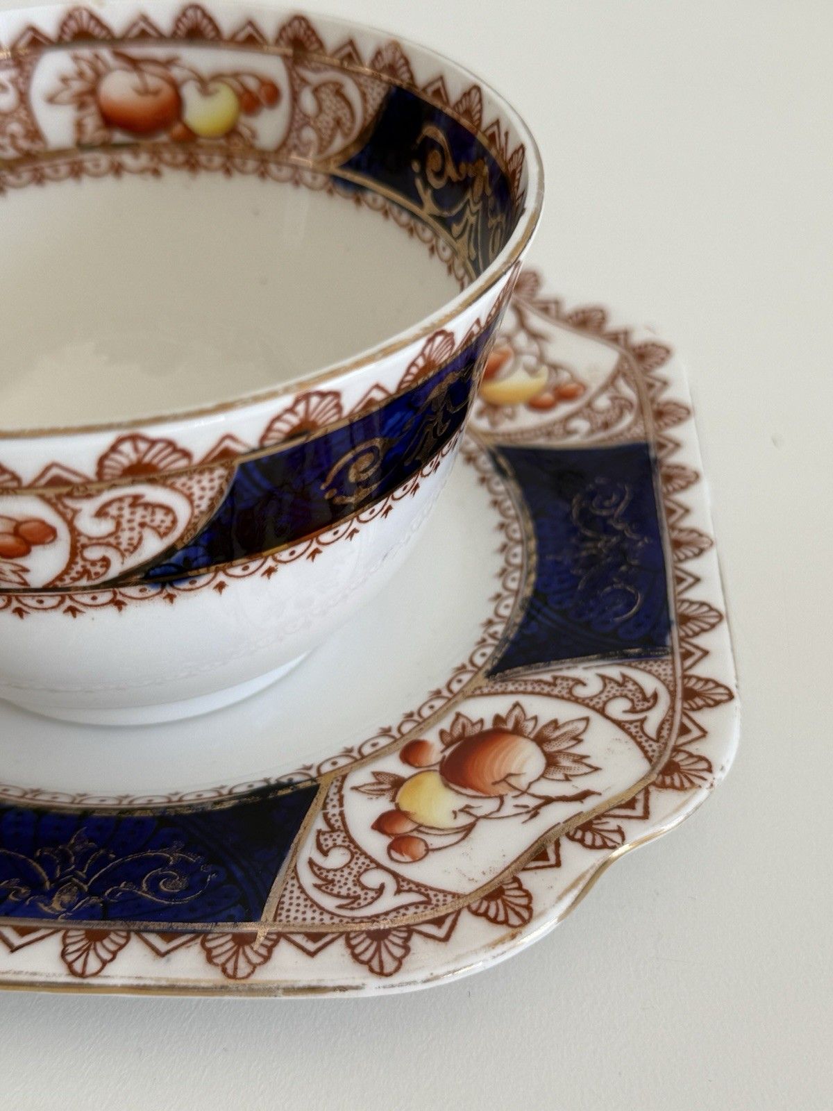 Early Antique Gold Gilded Royal Vale English Bone China Cup & Saucer (Circa 1913) photo vinterior
