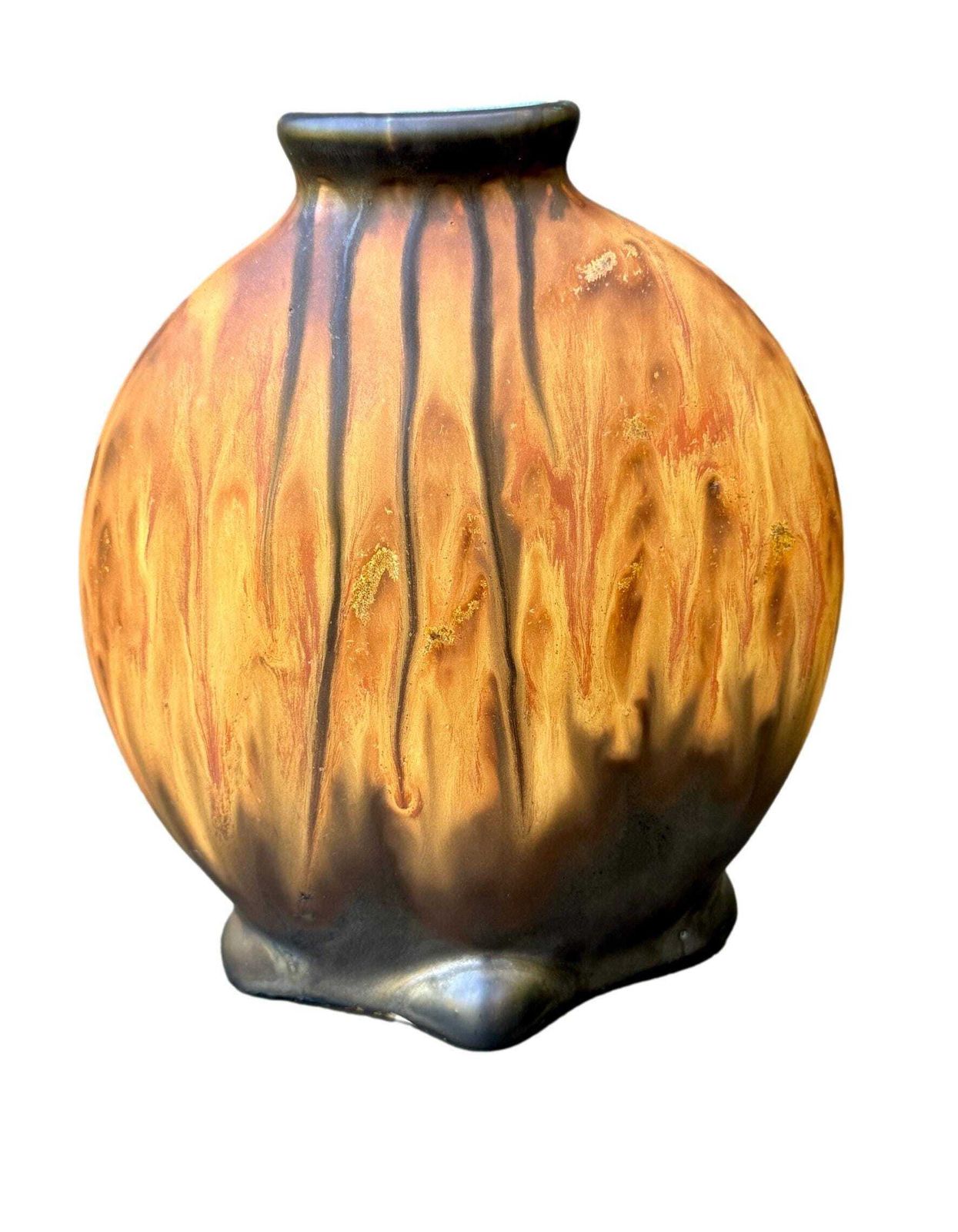 Vintage French Gilbert Méténier Grès Vase 1920, Art Nouveau & Art Deco, Salamander Relief, French Ceramic Collectible, Unique Gift photo vinterior