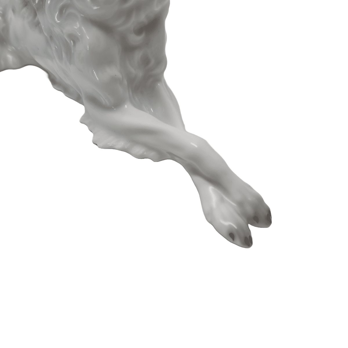 Art Deco Porcelain Borzoi Statue Schlaggenwald, 1st Half 1900s photo 285.0