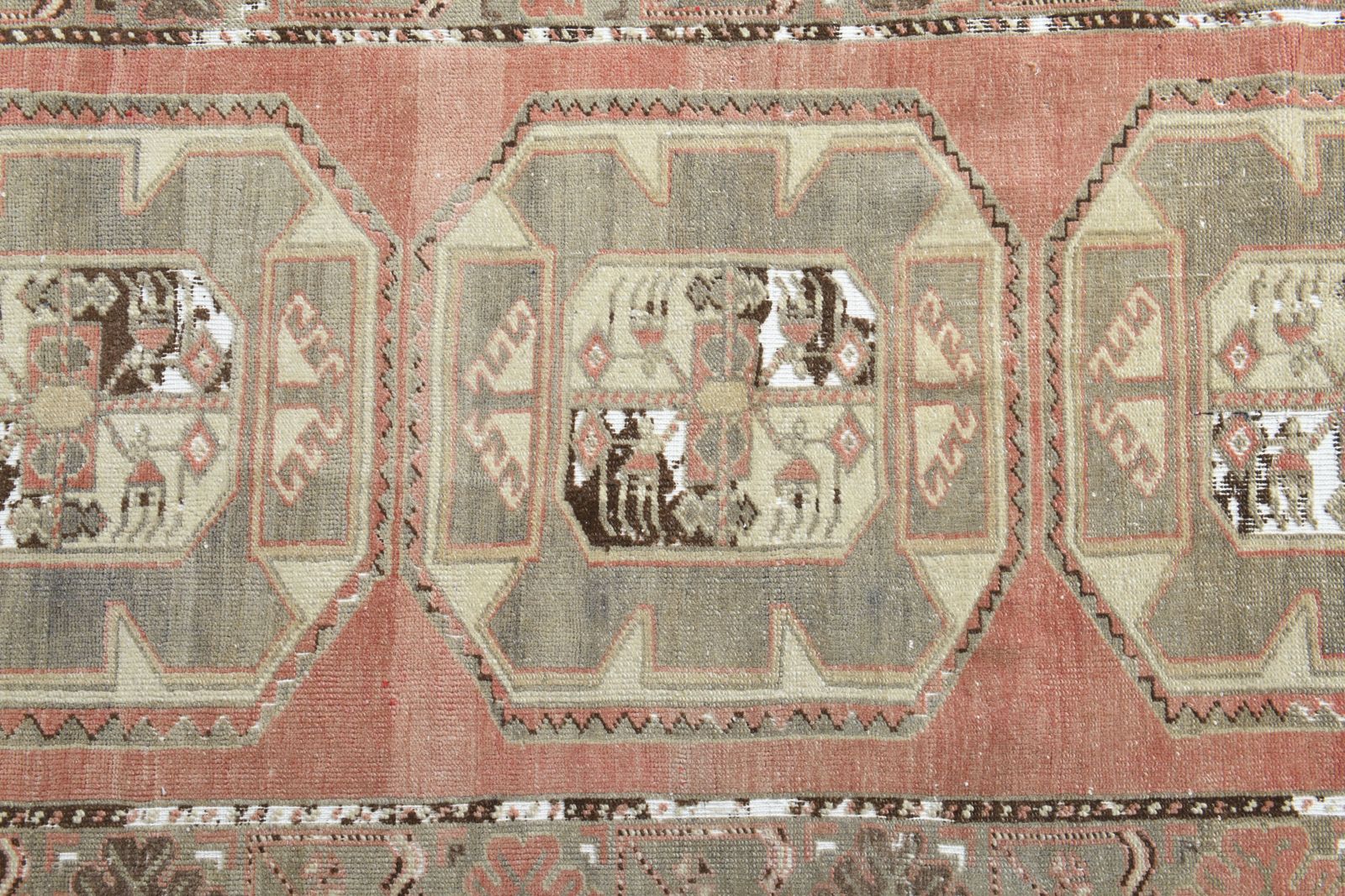 3x5'9 Ft, Orange Vintage Turkish Short Runner, Farmhouse Decor, Wool, Handmade Oushak Rug, Kitchen Decor, Stair Decor, Hallway Carpet, Washable photo Textiles