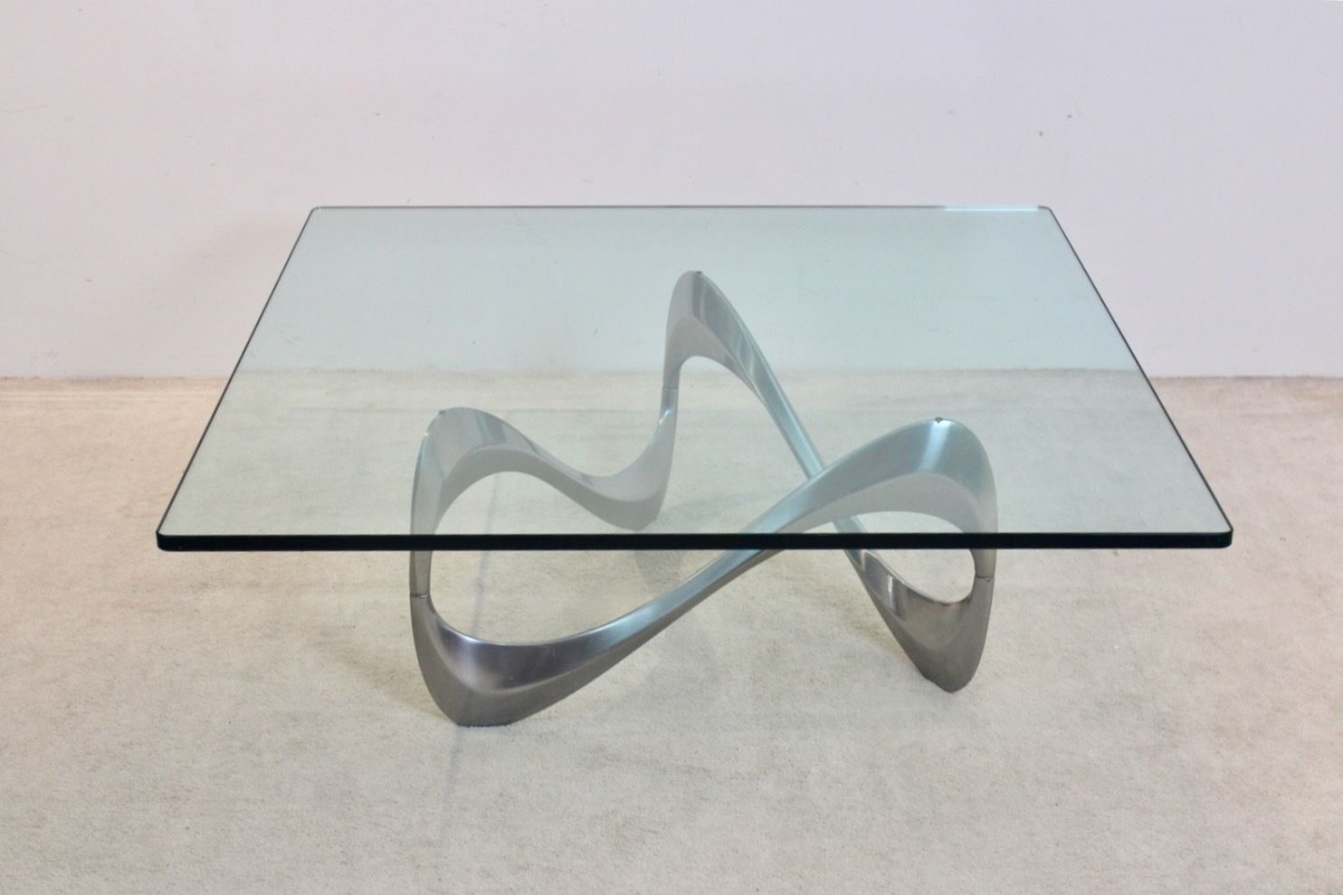 Knut Hesterberg ‘Snake’ Coffee Table, Cast Aluminum & Glass, 1960s photo for sale