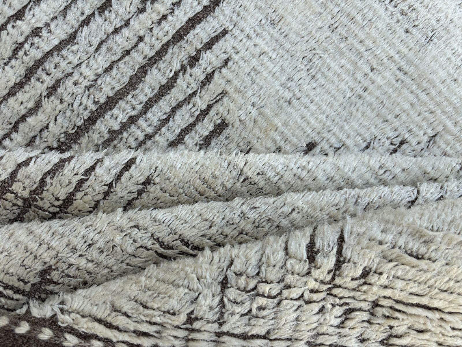275x365 Cm Vintage Hand Knotted Moroccan Design Rug. 100% Wool. Handmade Beni Ourain Carpet photo Textiles