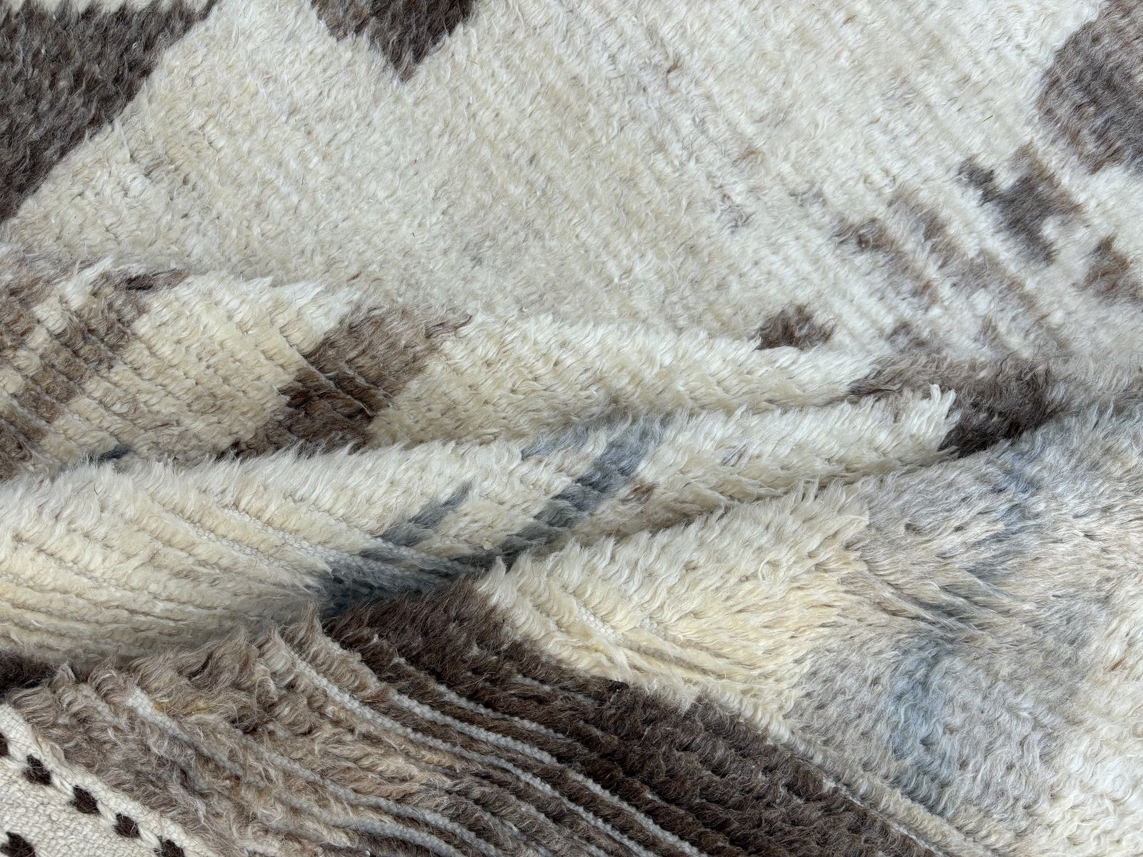 275x365 Cm Vintage Hand Knotted Moroccan Design Rug. 100% Natural Wool. Handmade Beni Ourain Carpet. 100% Natural Wool photo 1915.0