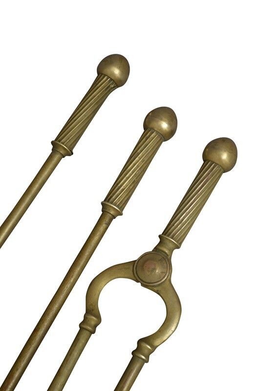 photo furniture Brass Fire Companion Stand With Fire Irons
