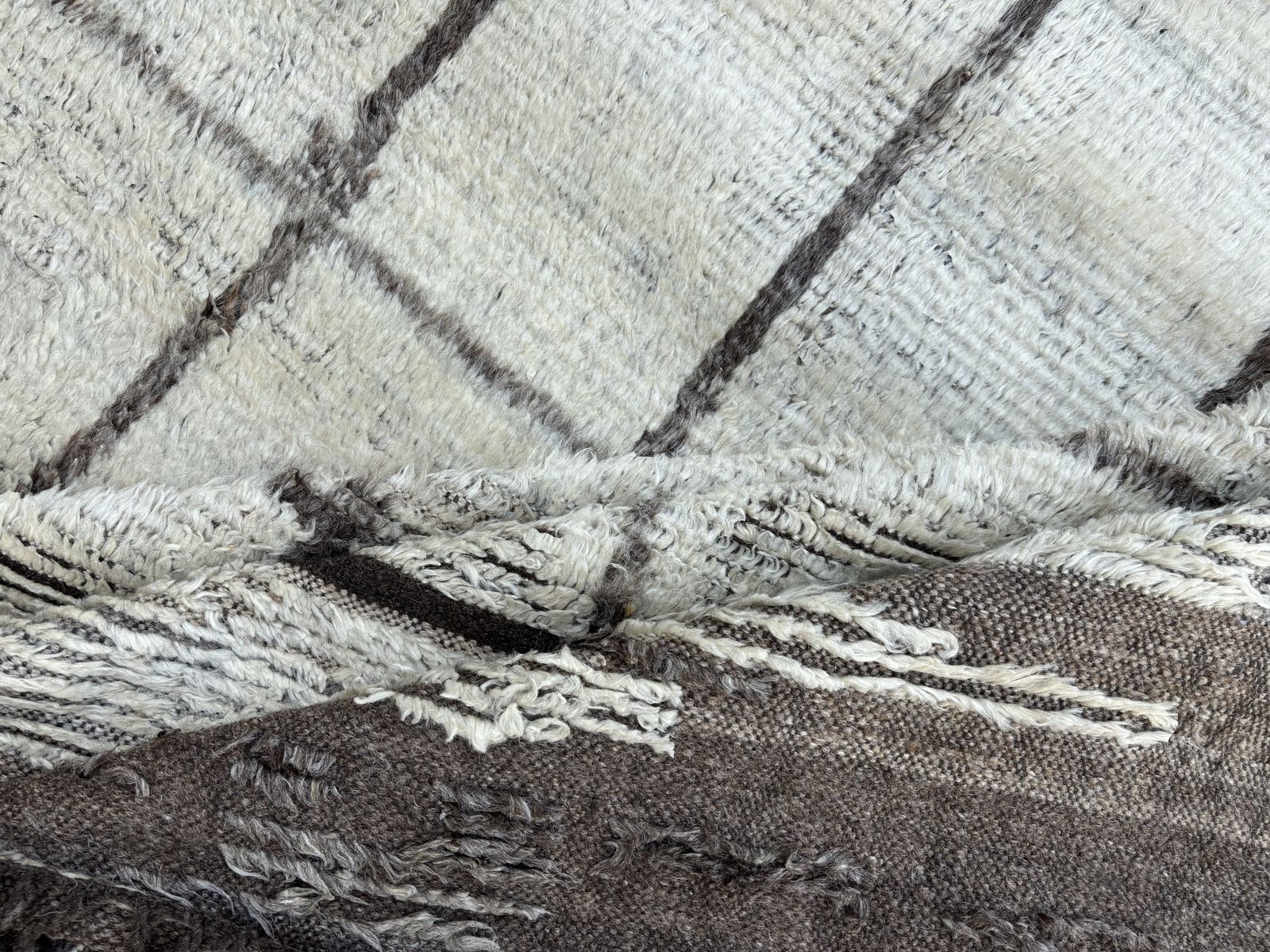 275x365 Cm Vintage Hand Knotted Moroccan Design Rug. 100% Wool. Handmade Beni Ourain Carpet photo 1915.0