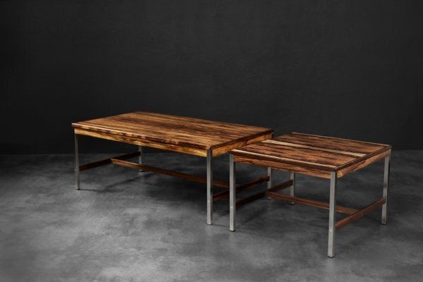 Large Vintage Swedish Rosewood And Aluminum Coffee Table From Hmb Möbler Rörvik, 1960s photo 1762.0