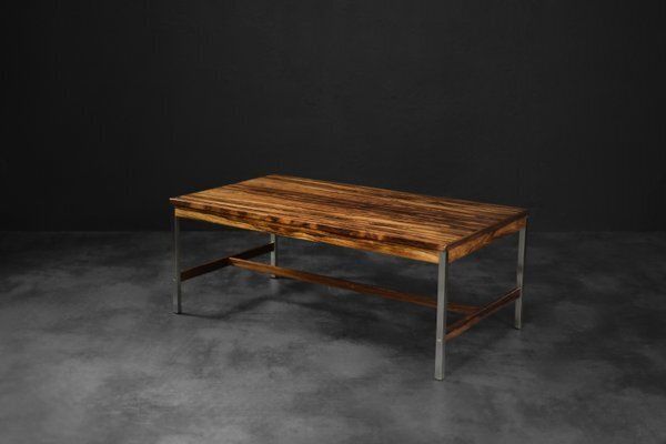 1762.0 Large Vintage Swedish Rosewood And Aluminum Coffee Table From Hmb Möbler Rörvik, 1960s photo