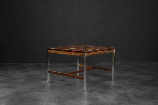 photo buy Mid Century Modern Swedish Square Rosewood And Aluminum Coffee Table From Hmb Möbler Rörvik, 1960s