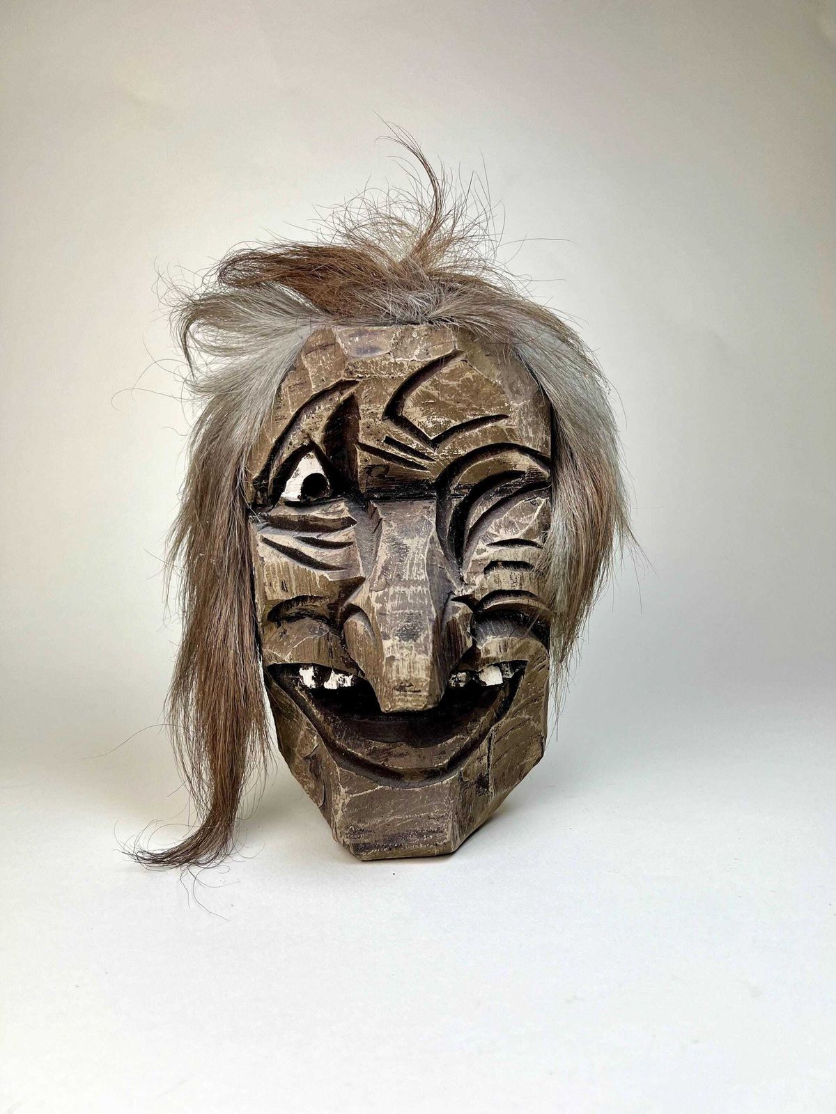 Wood Folk Wall Mask, Traditional Wall Mask From Switzerland, Handmade Rustic Decor photo furniture