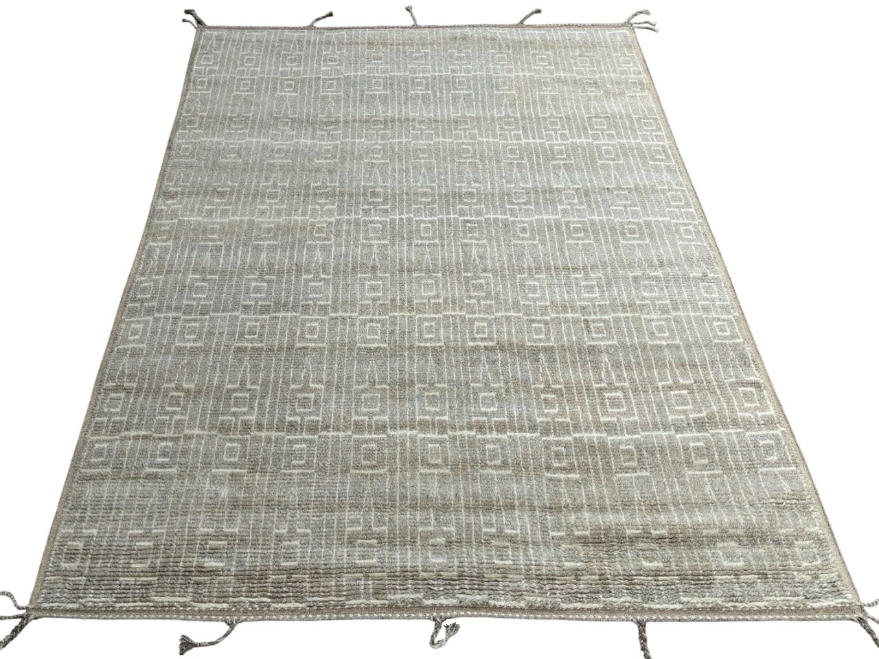 275x365 Cm Vintage Hand Knotted Moroccan Berber Style Area Rug. 100% Natural Wool photo for sale