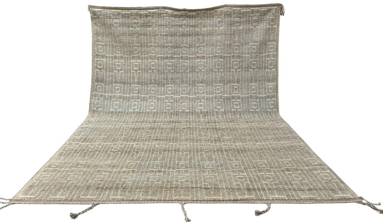 275x365 Cm Vintage Hand Knotted Moroccan Berber Style Area Rug. 100% Natural Wool photo Textiles