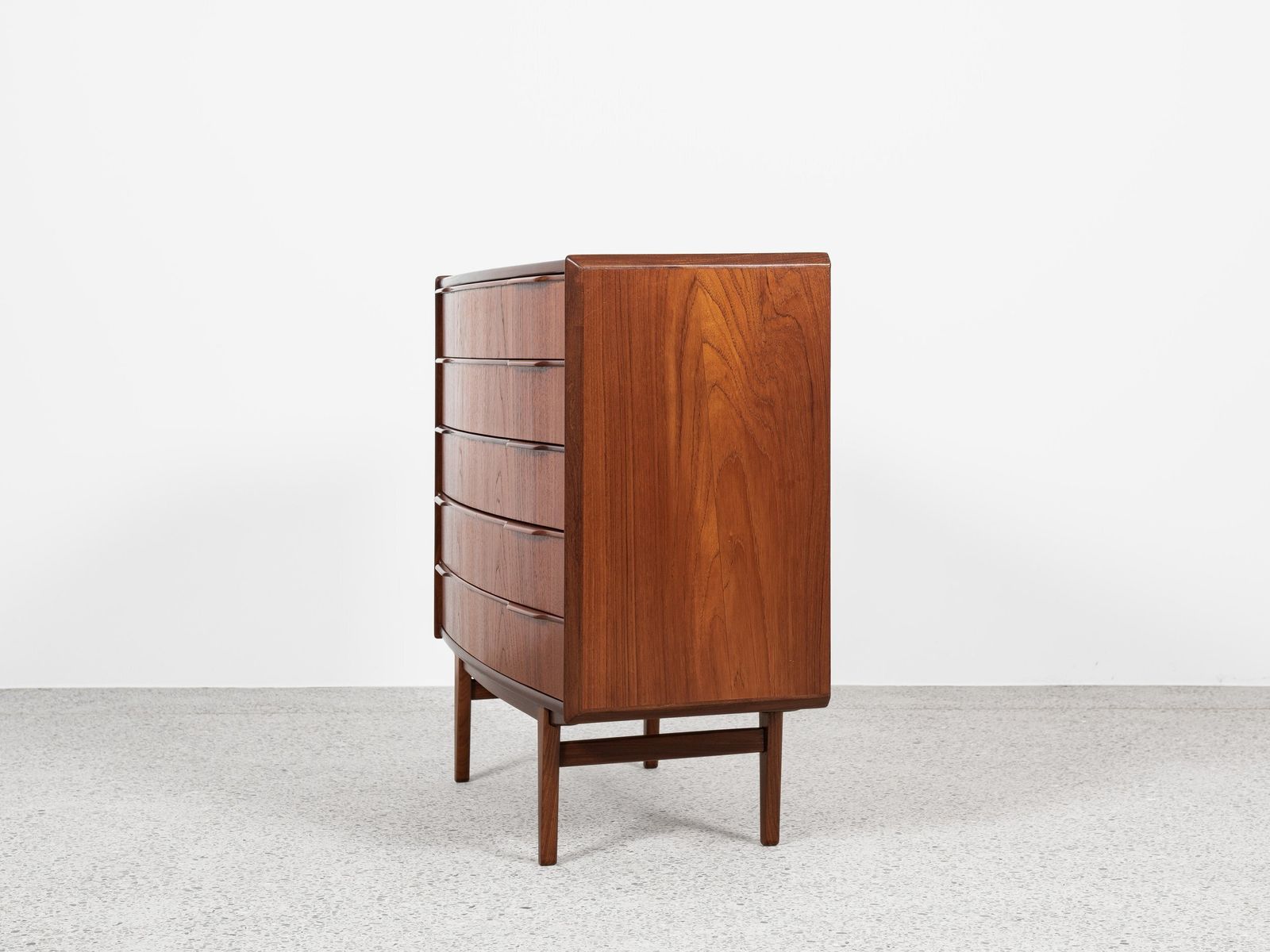 Midcentury Danish Wider Chest Of 5 Drawers In Teak 1960s photo for sale