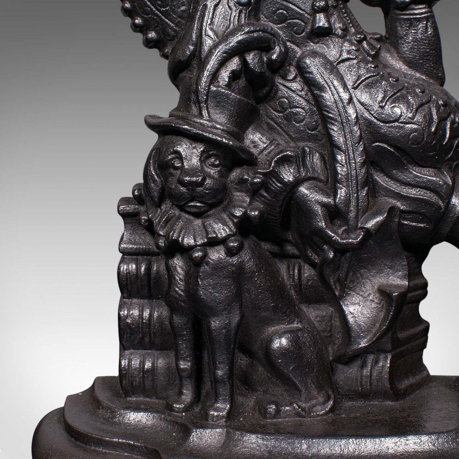photo furniture Antique Mr Punch Doorstop, English, Cast Iron, Figural Door Keeper, Victorian