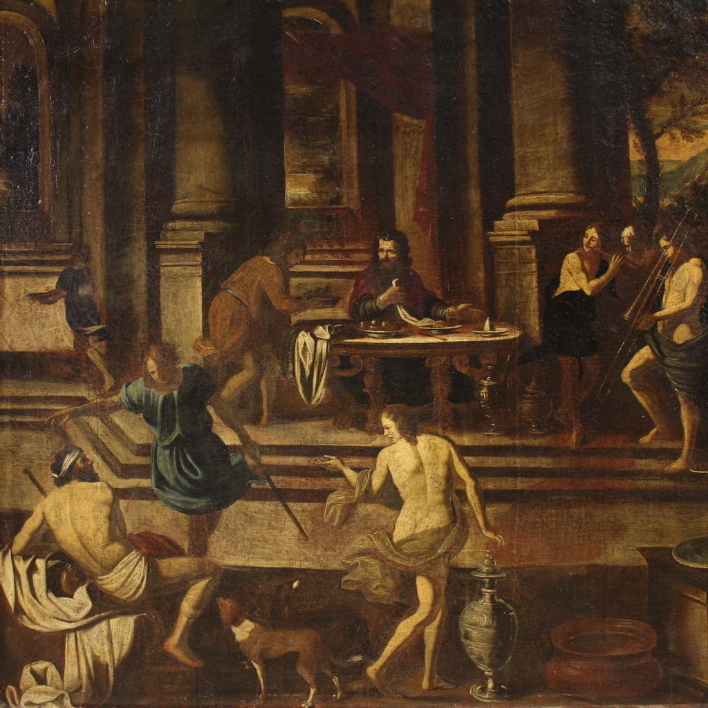 Great 17th Century Italian Painting, Herod's Banquet photo for sale