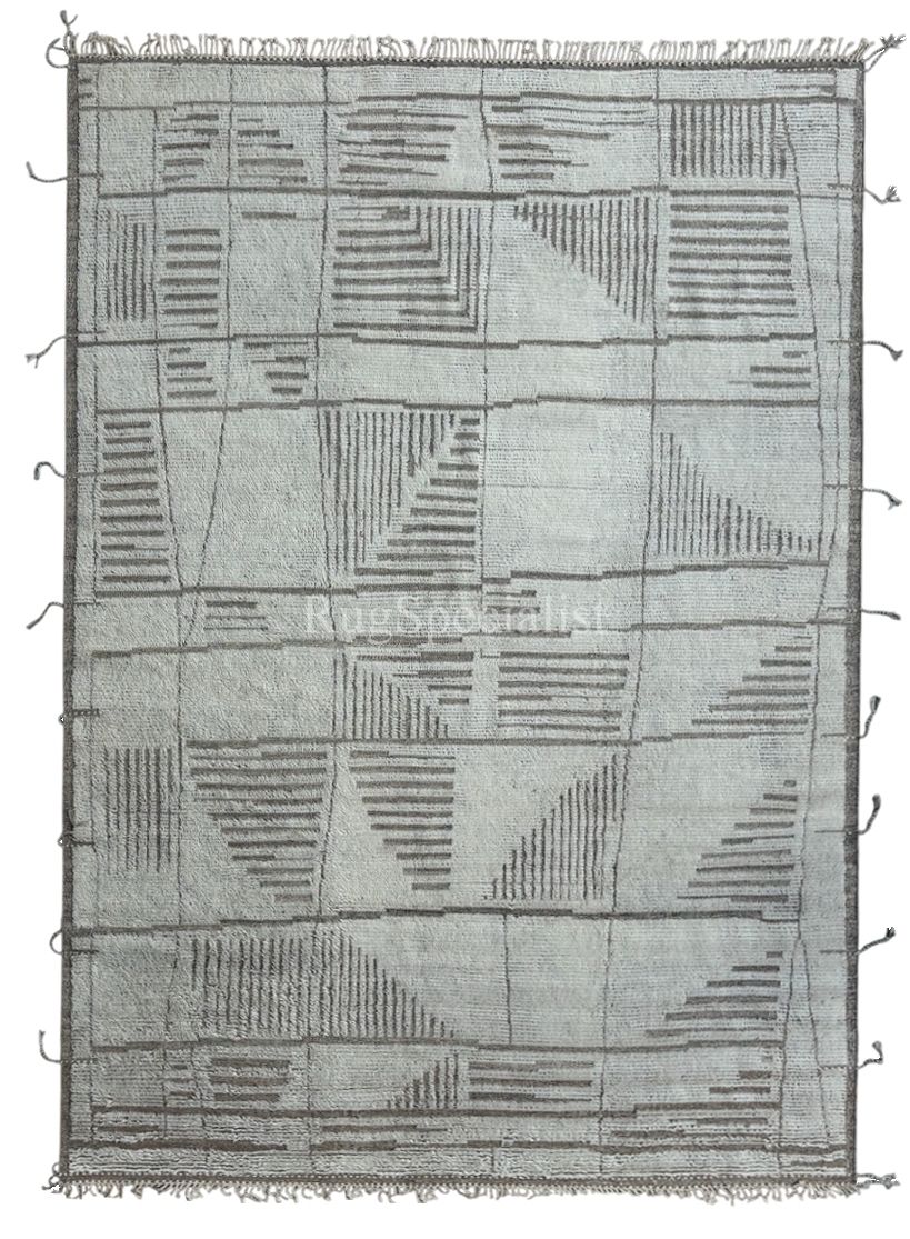 305x427 Cm Vintage Hand Knotted Moroccan Style Large Area Rug. 100% Natural Wool