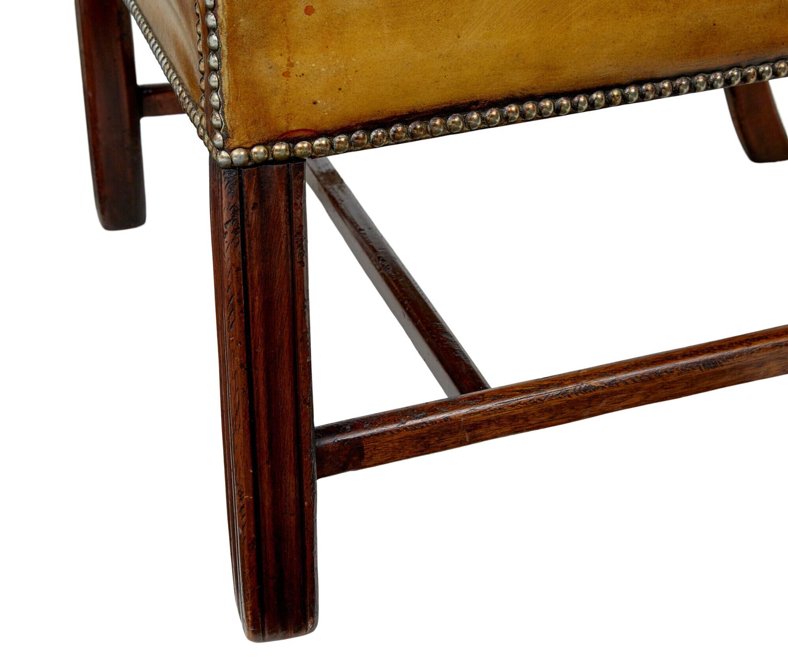 Early 20th Century Tan Leather Wing Back Armchair photo vinterior