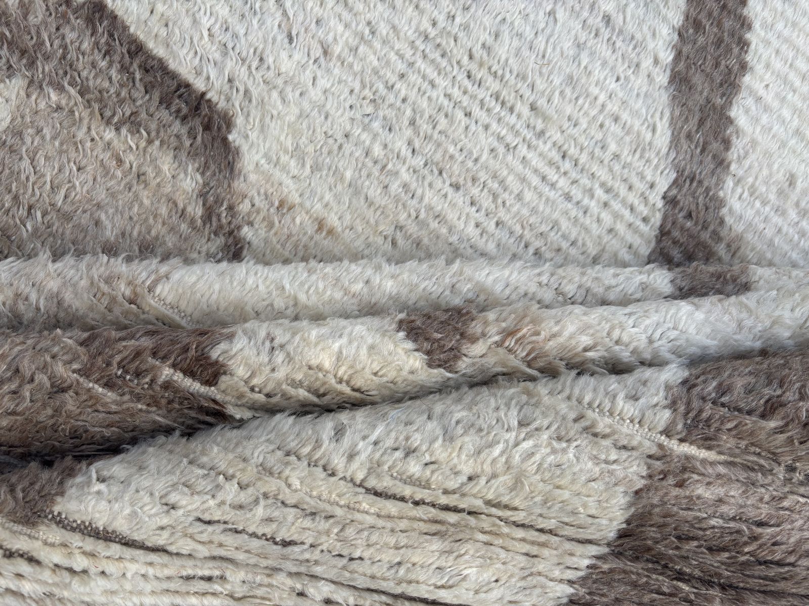 275x365 Cm Vintage Hand Knotted Moroccan Design Rug. Handmade Beni Ourain Carpet. 100% Natural Wool photo Textiles