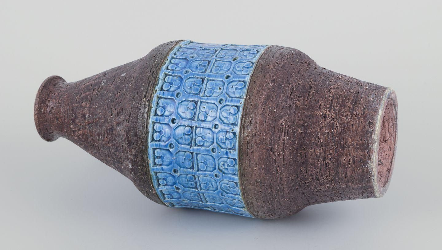 Aldo Londi For Bitossi, Italy. Large Vase In Rimini Blue Glazed Ceramic. photo 271.0