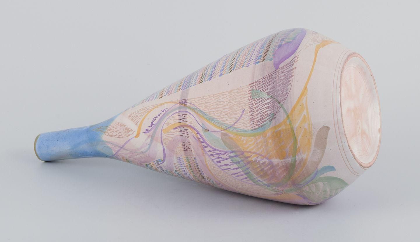 Monica Grandi, Italian Ceramicist. Unique Ceramic Vase With Abstract Motif photo 482.0